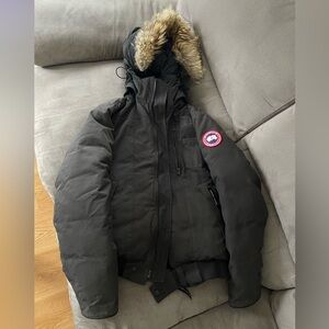 Canada Goose Borden Bomber with Real Fur Hood Down Jacket